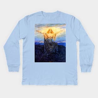 Greeting the Sun - Siegfried and the Twilight of the Gods - Arthur Rackham Kids Long Sleeve T-Shirt